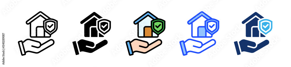 Poster property icon set with multiple style collection