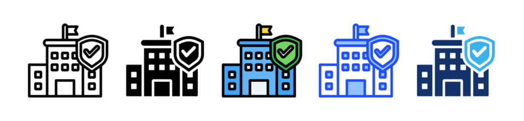 Obraz premium Building Icon Set With Multiple Style Collection