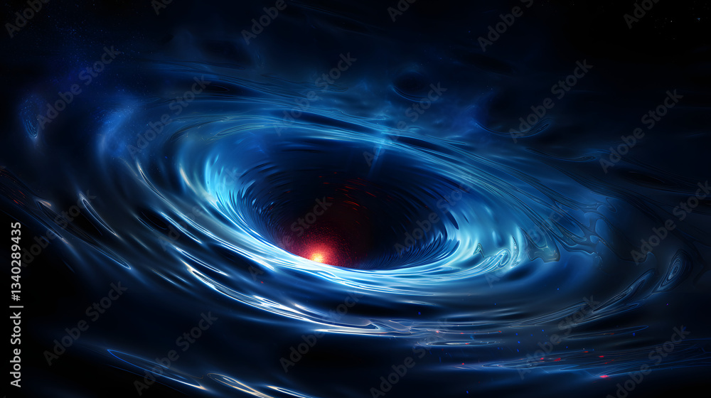 Poster mesmerizing blue swirl capturing the essence of fluid motion and color in a cosmic context represent