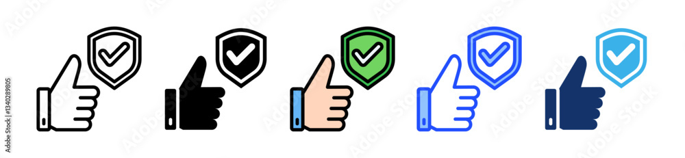 Poster safety icon set with multiple style collection