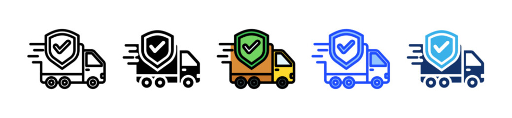 Delivery Truck Icon Set With Multiple Style Collection