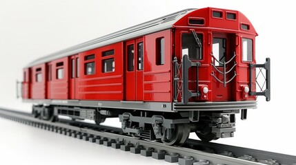 Isolated metro train on a clean white background showcasing modern urban transportation design