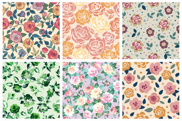 Colorful Floral Pattern Set