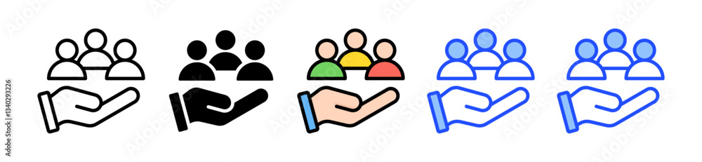 Poster customer icon set with multiple style collection