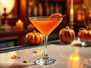 "Vibrant Pumpkin Martini Cocktail