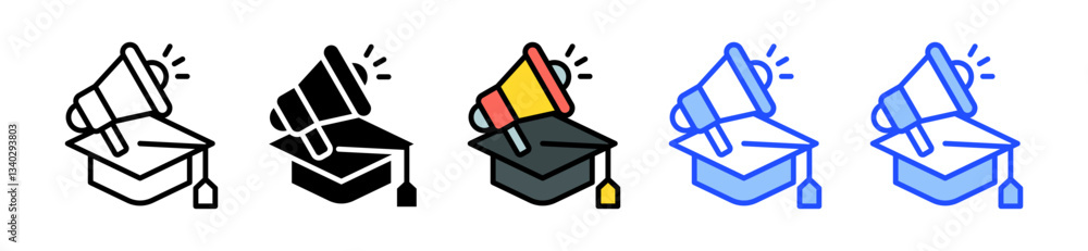 Poster education icon set with multiple style collection