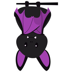 Illustration of Cute Baby Bat. Vector Character in Cartoon Style.