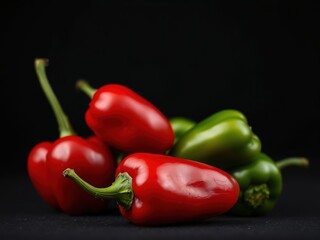 "Vibrant Red and Green Chili Peppers