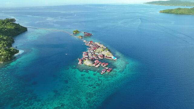 A remote Bajo village is found in the Togian Island of Central Sulawesi, Indonesia. The Bajo were traditionally sea gypsies and moved around Southeast Asia seasonally.