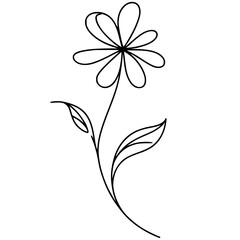 Beautiful flower sketch silhouette