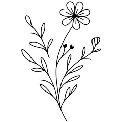 Beautiful flower sketch silhouette