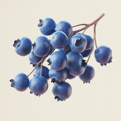 Floating 3D Blueberry Icon Bunch Arranged in Creative Display
