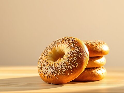 Vibrant Turkish Bagels (Kandil Simidi) Stack - Delicious Food Photography