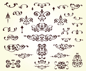 5407.eps  vector set of calligraphic design elements