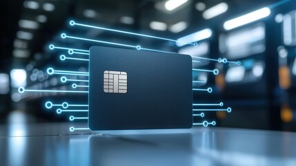 Digital banking card with cybersecurity data flow and chip technology