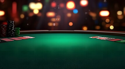 Green poker table background illustration for blackjack and casino games