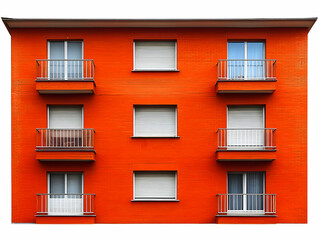 Obraz premium Vibrant Orange Building Illustration