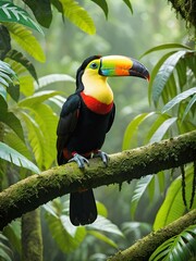 Fototapeta premium toucan on a branch in the forest