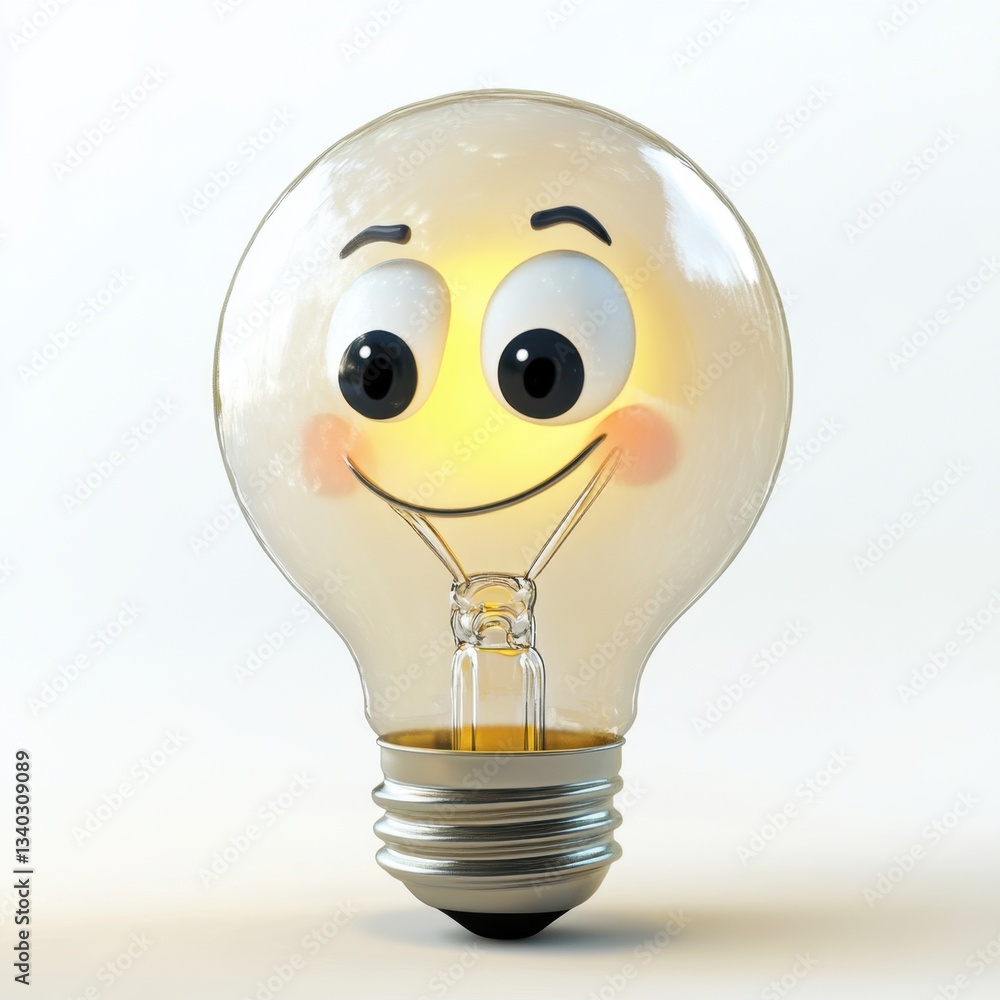 Poster a smiling light bulb with a bulb inside of it
