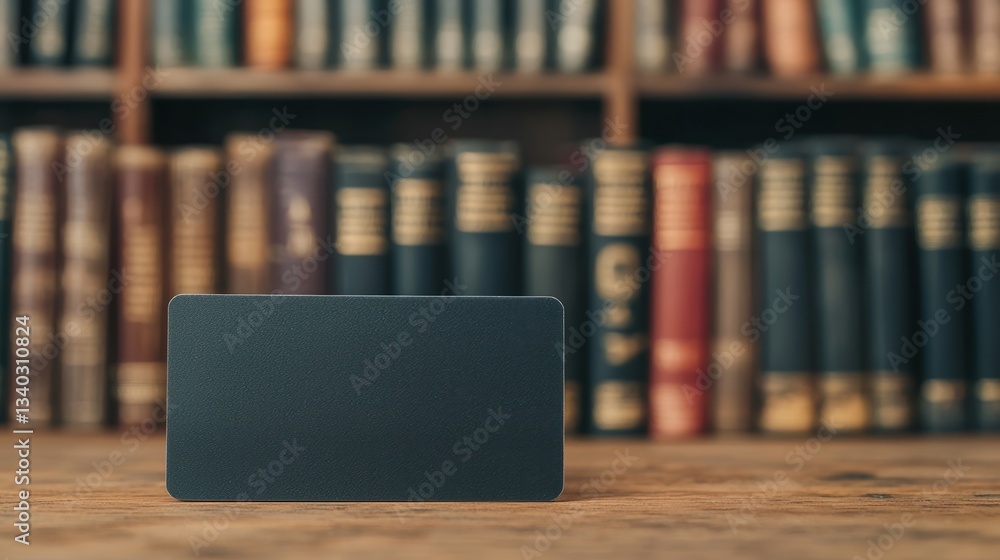 Poster social policy access concepts. classic books on a shelf with a focus on a black book in front.