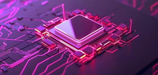 A powerful gaming laptop with a holographic projection of a futuristic motherboard, glowing circuits, sci-fi neon reflections, high-tech futuristic design, hyper-realistic