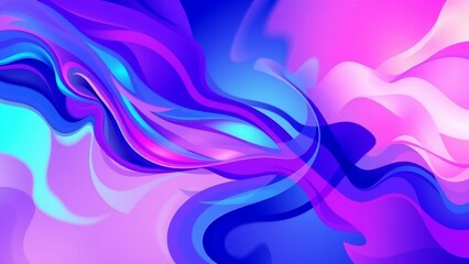 Abstract Fluid Art with Dynamic Blue and Pink Waves