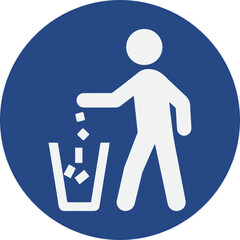 Waste Disposal Instruction Icon – Proper Trash and Recycling Symbol