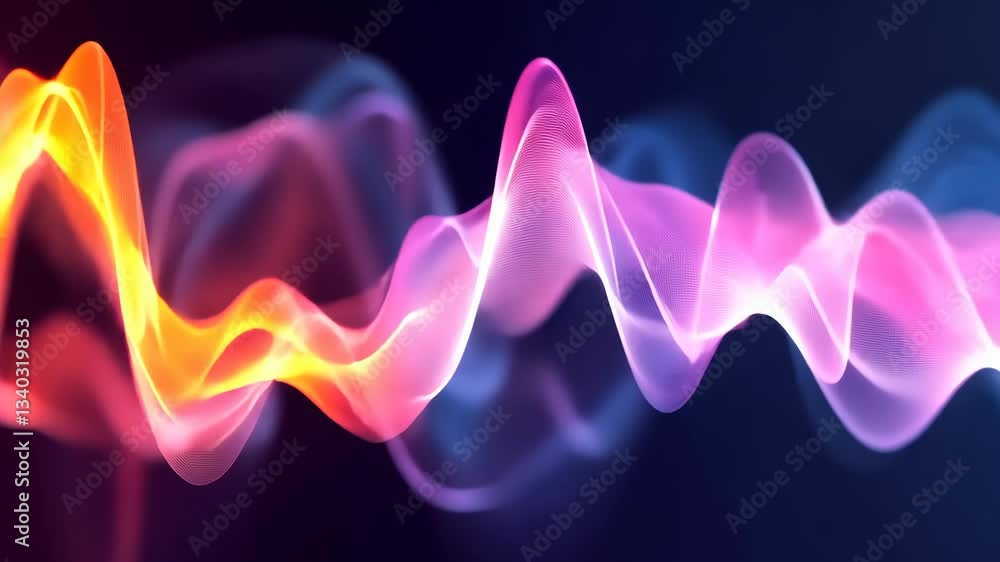 Aufkleber colorful abstract wave patterns displaying light and energy dynamics in vibrant hues
