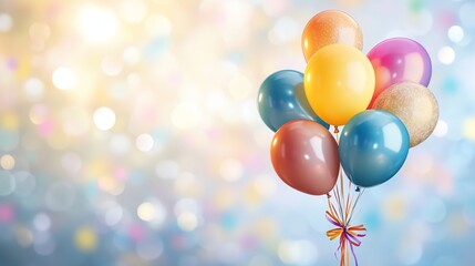 Colorful Balloon Bouquet with Ribbon, Celebrating International Children's Day in a Joyful Atmosphere
