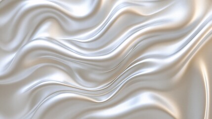 Obraz premium Luxurious White Silk Satin Texture: Elegant Shiny Wavy Fabric Background