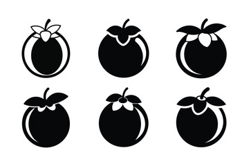 Mangosteen – Garcinia mangostana silhouette vector illustration