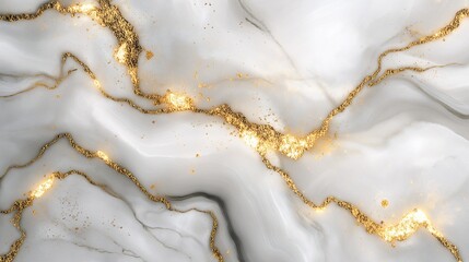 Fototapeta premium Luxury White Marble Background with Gold Abstract Design - Elegant and Opulent Interior Texture for Modern Decor