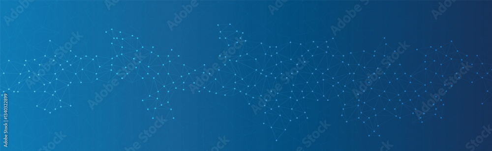 Aufkleber abstract blue social network connection background. global communication banner with network connect