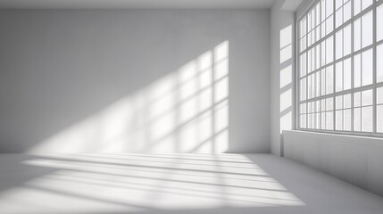 Minimalist Interior Design with Natural Light: Elegant, Spacious Room Featuring Modern Architecture and Large Windows