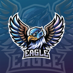Fototapeta premium eagle esport gaming logo vector illustration