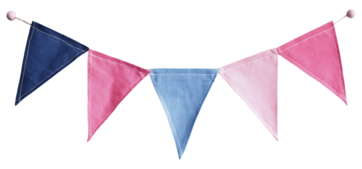 bunting flags isolated on transparent background