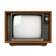 Vintage wooden television set with blank screen.