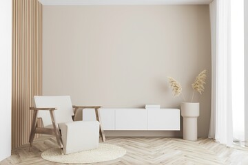 interior of a room with a chair