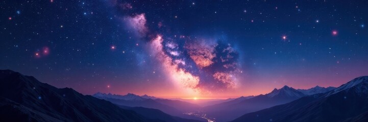 Fototapeta premium Celestial bodies twinkle in the vast expanse of starry night, stars, astronomy, cosmics