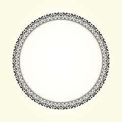 5430.eps round frame with floral ornament