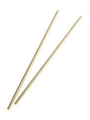 Chopsticks isolated on white background. wooden chopsticks clipping path isolated object. kitchenware item clipart for isolated , clipping path , clipart element