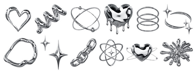 3d chrome icon set