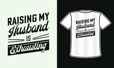 Marriage Humor Typography T-Shirt - Bold Black & White Retro Design