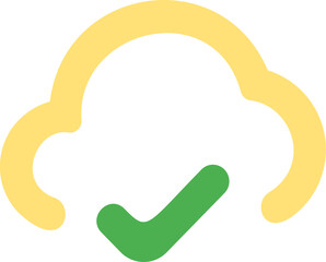 Cloud check ok bold rounded outline icon