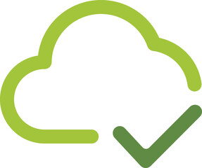 Cloud check ok rounded outline icon