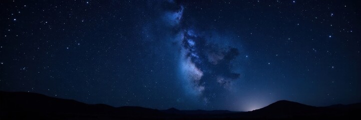 Fototapeta premium Dark vastness of the night sky with countless sparkling stars against a black canvas, cosmos, night