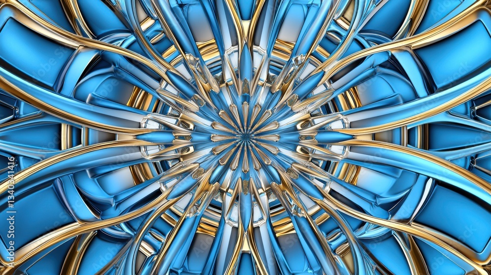 Poster a vibrant and mesmerizing digital fractal background featuring intricate geometric patterns in shade