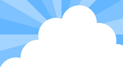 シンプルなサンバーストと雲の背景、スターバースト、光線、集中線