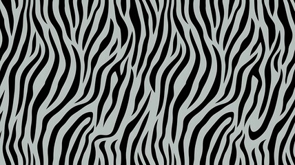 The image showcases a dynamic zebra print pattern with bold black stripes on a light gray background, resembling animal print in fashion and interior design. The pattern is evenly distributed, without