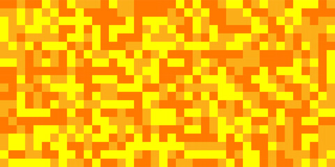 pixelated abstract vector pattern in bright yellow and orange, creating a digital, mosaic-like texture with a dynamic and energetic feel.